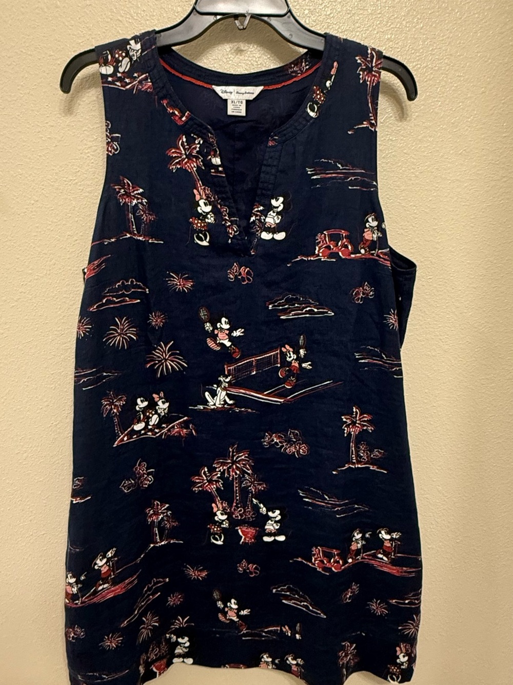 Tommy Bahama Navy Red and White Mickey Print Tunic